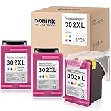 BONINK 302 XL Multipack Druckeratronen kompatibel HP 302XL für HP Officejet 3831 5230 3830 3833 4650 4654 Deskje 3630 3636 3639 1110 Envy 4525 4520 4527 Druckerpatronen (3 Farbe)
