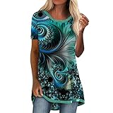 Glitzer Bluse Damen t Shirt Damen Kurzarm trägershirts Damen White Tshirt Damen weiße Elegante Bluse Tshirt Damen Sommer baltrum Damen Oversize Shirt Tshirt grün Damen top