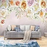 Fototapete Landhausstil 3D Blühende Blumen Tapete Wohnzimmer Schlafzimmer TV Sofa Hintergrund Wanddekoration 400X280CM