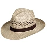 WEROR - Herren & Damen - Strohhut Sommerhut Sonnenhut Fedora Hut 9.1 (63 cm)