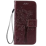 Snow Color iPhone 5S/SE/5 Hülle, Premium Leder Tasche Flip Wallet Case [Standfunktion] [Kartenfächern] PU-Leder Schutzhülle Brieftasche Handyhülle für Apple iPhone SE 5S 5 - COKT010006 B