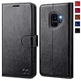 OCASE Samsung Galaxy S9 Hülle, Handyhülle Samsung Galaxy S9 [Premium Leder] [Standfunktion] [Kartenfach] [Magnetverschluss] Schlanke Leder Brieftasche für Samsung Galaxy S9 (5,8 Zoll) (Schwarz)