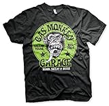 Gas Monkey Garage Offizielles Lizenzprodukt Grün Logo T-Shirt (Schwarz), M