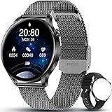 AWSENS Smartwatch 1,28 Zoll Fitness Armbanduhr, mit Bluetooth-Anruffunktion Musiksteuerung, Herzfrequenz, Schrittzähler, Kalorien, usw.IP67 Wasserdicht Fitness Tracker Uhr,für iOS und Android（Schwarz）