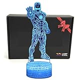 LED-Superheld 3D-Lampe mit optischer Illusion, intelligentes Nachtlicht, Tischlampe mit USB-Stromkabel in 7 Farb