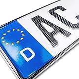 schildEVO 1 Carbon Kfz Kennzeichen | 520 x 110 mm | OFFIZIELL amtliche Nummernschilder | DIN-Zertifiziert – EU Wunschkennzeichen mit individueller Prägung | Autok