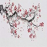 XHXI Schöne chinesische Art rote Pflaume Baum Kunstdruck große Größe Foto Wallpaper Poster für zu Hause Wohnzimmer Wanddekoration fototapete 3d Tapete effekt Vlies wandbild Schlafzimmer-200cm×140