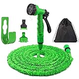 Flexibler Gartenschlauch 30M 100FT - 3X Dehnbar Gartenschlauch Flexibel mit 7 Funktionsspray, Gartenschlauch 3/4 zoll,Flexischlauch für Pflanzen, Haustier, Autowäsche, Hausreinigung