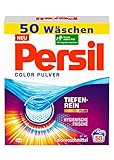 Persil Color Pulver (50 Waschladungen), Colorwaschmittel mit Tiefenrein-Plus Technologie bekämpft hartnäckigste Flecken, Waschpulver für leuchtende Farb