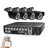 MWEIMA AHD 1080P Outdoor-Überwachungskamera,CCTV.Recorder Kit Mit 4pcs HD 1200TVL Upgrade-Haus Überwachungskameras,Wasserdicht,Nachtsicht,Bewegung