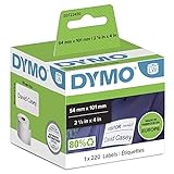 Große DYMO LW-Versandetiketten/-Namensschilder | 54 mm x 101 mm | Rolle mit 220 leicht ablösbaren Etikettenband | selbstklebend | für LabelWriter-Beschriftungsgeräte | authentisches Produk