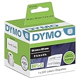 Große DYMO LW-Versandetiketten/-Namensschilder | 54 mm x 101 mm | Rolle mit 220 leicht ablösbaren Etikettenband | selbstklebend | für LabelWriter-Beschriftungsgeräte | authentisches Produk