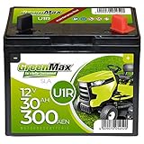 GreenMax U1R (Pluspol rechts) Garden Power Rasentraktor-Batterie 12V 30Ah 300A Starterbatterie für Aufsitzmäher wartung