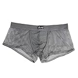 Syliababy Herren Mesh Splicing Boxerhose Herren Unterwäsche Unterhose Atmungsaktives Weiches Höschen Unterwäsche Lover Geschenk Retroshorts Sexy Höschen Unterhosen Box