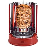 Syntrox Germany Dönergrill Gyrosgrill Schaschlikgrill Rotisserie Hähnchengrill Tischgrill Schaschlikspieße Vertikalgrill RO-1400W-R