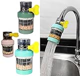 Wasserhahn-Halterungsfilter, 3 Stück, Wasserhahn-Wasserfilter, Filter, Aktivkohle, entfernt Chlor, Fluorid, Schwermetalle, hartes Wasser für Zuhause, Küche, B