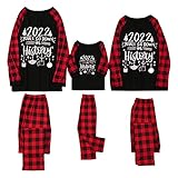 Weihnachts Schlafanzüge Familie Pyjamas Outfit Mutter Vater Kind Weihnachtselch Kostüm Set Nachtwäsche Rundhals Langarm Homewear Christmas Matching Winter Deer Plaid Pyjamas Set Patchwork