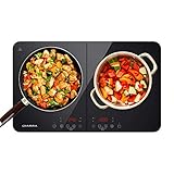 CIARRA CBTIH2 Doppel Induktionskochplatte 3500W mit 2 Platten Touch 9 Leistungsstufen 10 Temperaturstufen Mobil Camping Doppelt Induktionsplatte Induk