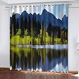 ZCFGG Gardinen Blickdicht Vorhang Modern Landschaft Landschaft 234 x 138cm Blickdicht Gardinen Wohnzimmer mit Ösen Moderne Vorhang