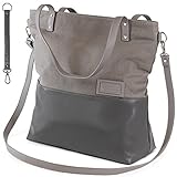 ????????????? Handtasche Damen Shopper Groß I Canvas Leder Umhängetasche I Mom Tasche I Henkeltasche I Beuteltasche I Schultertasche I Große Tasche für Büro Arbeit Uni Reisen in g