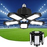 LED Garagenleuchten, 80W 8000 Lumen Verformbare Deckenleuchte Beleuchtung, mit 5 verstellbaren Garagenleuchten, E27/E26 6500K Licht Garagen Deckenleuchte für Werkstatt, Keller, T