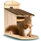 Gardigo Eichhörnchen Futterhaus aus FSC Holz | Futterstelle, Futterspender zum Aufhäng