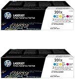 HP 201X (CF253XM) Tonerkartuschen, hohe Kapazität, Cyan, Magenta und Gelb, 2er-Pack