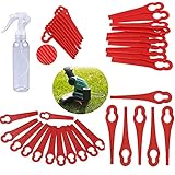 100 Stücke Rasentrimmer Messer Rot Ersatzmesser Rasentrimmer Kunststoff Rasenmäherklinge Rasentrimmer für Florabest FRTA 20 A1 Fat 18B2 Fat 18B3 Zubehör, Kleines Loch 5mm, großes Loch 10mm (83X10X5mm)