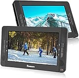 NAVISKAUTO 2 10,1' Tragbarer DVD-Player 5 Stunden Auto Kopfstütze Monitor 1024*600 HD Bildschirm Kopfstützenhalterung, HDMI IN, USB, AV IN/OUT 12V