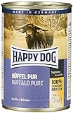Happy Dog Fleisch Dosen Büffel Pur, 400 g, 12er Pack (12 x 400 g)
