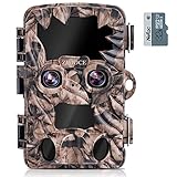 Wildkamera ZIMOCE, 20MP 4K FHD Ultra HD Dual-Objektiv Video Nachtsichtkamera mit bewegungsmelder Starlight Nachtsicht Tierkamera 120° Weitwinke IP66 Wasserdicht Jagdkamera mit 2.4' LCD Display