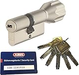 ABUS EC660 ECK660 Profil-Knaufzylinder Länge (a/b) Z45/K40mm (c=85mm) mit 6 Schlüssel, mit Sicherungsk