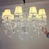 Zgjine. Küchenleuchte Deckenleuchte Innenpendelleuchte mit Lampenschirm Moderne LED-Transparent Kristall-Kronleuchter Licht Compatible with Wohnzimmer (Emitting Color : Chrome metal)