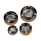 LMPWHP Silber Elefant Relief handgemachte Bambus gewebt Holz Runde Aschenbecher Home Wohnzimmer Schlafzimmer Hotel Desktop Dekoration Geschenk O