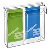 2-Fach DIN Lang Prospektbox/Prospekthalter/Flyerhalter im Hochformat, wetterfest, für Außen, mit Deckel, aus glasklarem Acrylglas - Zeigis®