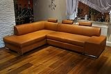 Quattro Meble Cognac Farbe Echtleder Ecksofa London II 3z 275 x 200 Sofa Couch mit Bettfunktion, Bettkasten und Kopfstützen Braun Glatt Echt Leder Venice Cognac Eck Couch große Farbausw