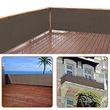 zimo Balkon Sichtschutz UV-Schutz blickdichte wetterbeständige Balkonbespannung Balkonverkleidung mit Kabelbindern HDPE-Spezialgewebe 5 Meter (90x500cm) G