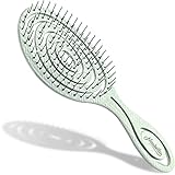 Ninabella Bio Haarbürste ohne Ziepen für Damen, Herren & Kinder - Entwirrbürste auch für Locken & Lange Haare - Einzigartige Profi Detangler-Bürste mit Spiralfeder in Grü