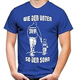 Wie der Vater so der Sohn Männer und Herren T-Shirt | Sport Fussball Geschenk | Magdeburg (Blau, L)