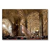 CALVENDO Premium Textil-Leinwand 90 x 60 cm Quer-Format Kirchenschiff im Hieronymus-Kloster, Leinwanddruck von Olaf B