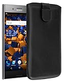 mumbi Echt Ledertasche kompatibel mit Sony Xperia XZ Premium Hülle Leder Tasche Case Wallet, schw