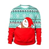 KXZD Weihnachten Pullover Damen Weihnachtspullover Klassisch Rentier Muster Langarm Pullover Christmas Reindeer Teenager Mädchen Weihnachtspulli Strickpullover Festival Casual Sweater Sw