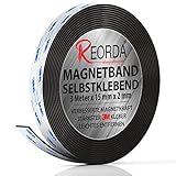 Reorda® Magnetband selbstklebend I Höchstmögliche Haftkraft durch stärksten 3M-Kleber I Magnetband mit optimierter Magnetkraft durch Anisotropic Material I Anwendbar in Küche, Schule & Bü