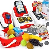 WLPTION Bis Spielzeug für Kinder Pretend & Play Supermarkt Registrierkasse Set Lernspielzeug für Jungen und M