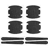 Froiny 8pcs Autotürgriff Aufkleber Anti-Kratzer-Schutz-Carbon-Faser-Aufkleber Sicherheit Warnung Reflektor-Streifen Farbe Guard Anti-Kratz-Aufkleb