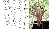 lilawelt24 10 X RäUCHERHAKEN - Haken zum Fischen Fisch Raucherhaken fleischhaken Räucherei für Raucher Grill Fleischerhaken Fischhaken, Fleischerhaken, Metzgerhak