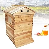 Fetcoi Holz Bienenhaus - Bienenhotel Insektenhaus Insektenhotel Bienenzucht Imkerei Bienenhotel Automatische Honigproduktion Bienenstock Nisthilfe und Schutz für Nützlinge B