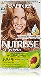 Garnier Nutrisse Creme Coloration Dunkles Goldblond 63 / Färbung für Haare für permanente Haarfarbe (mit 3 nährenden Ölen), 3 Stück