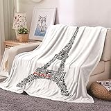 Chickwin Flanelldecke Kuscheldecke, Eiffelturm Super Soft Weiche Wohndecke Warm Flauschige Decke TV-Decke Mikrofaserdecke Sofadecke oder Bettüberwurf Tagesdecke (Alphabet,180x240cm)