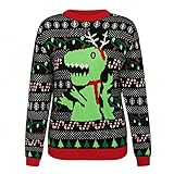 Weihnachten Christmas Sweater Pullover Damen Weihnachtspullover Xmas Einhorn Rudolph Rentier Strickpullover Weihnachtsparty Oberteile Elegant Oversize Rundhals Rentiermuster Lustig Christmas Sw